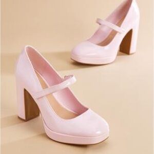 Elegant Pink Mary Jane Heels